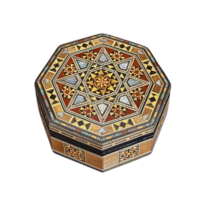 Petite Damascene Mosaic Box – Mother of Pearl & Velvet