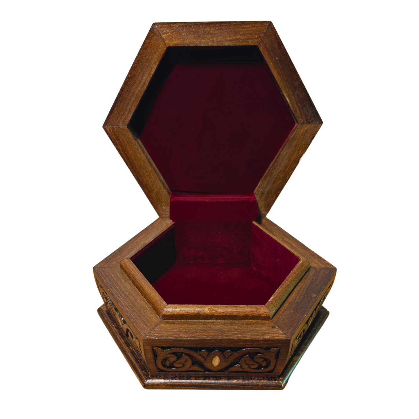 Caja Tallada a Mano de Lujo – Nácar y Elegancia en Terciopelo