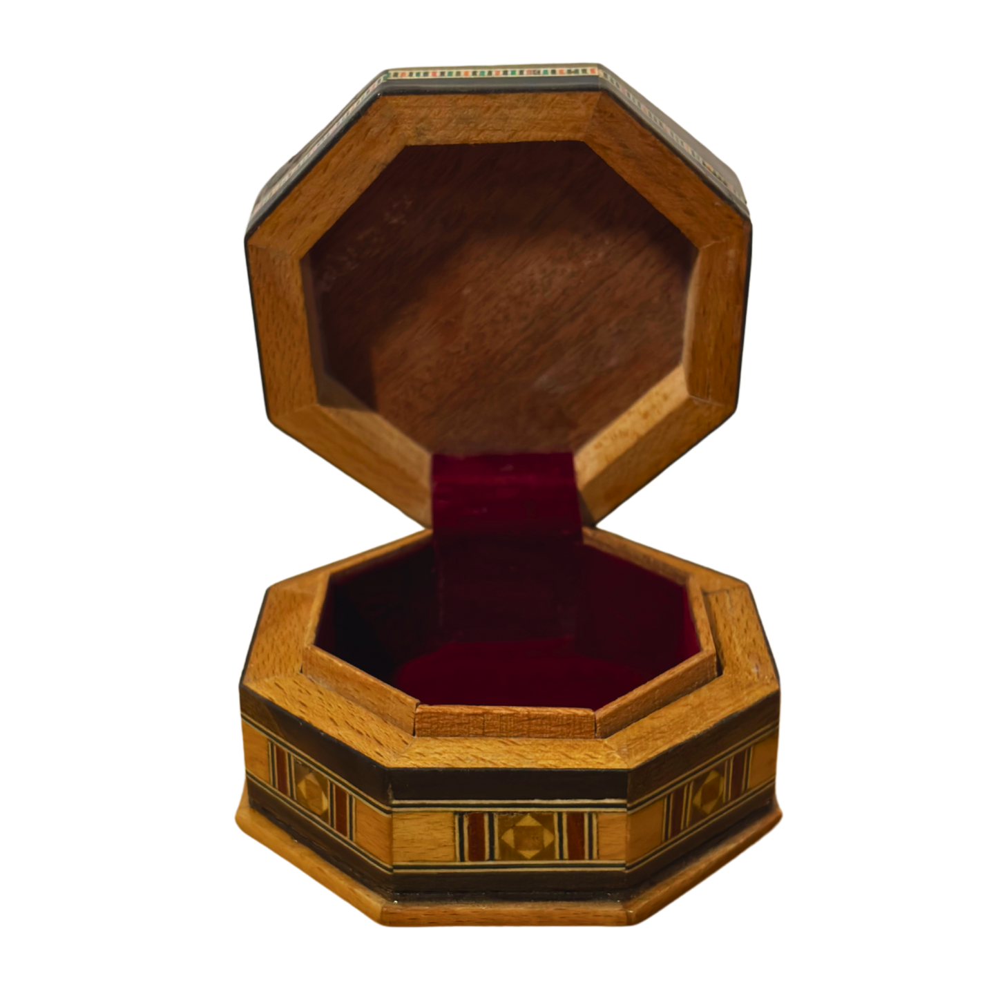 Handgefertigte Mosaik-Schatulle aus Damaskus – Holzkunst & Samt