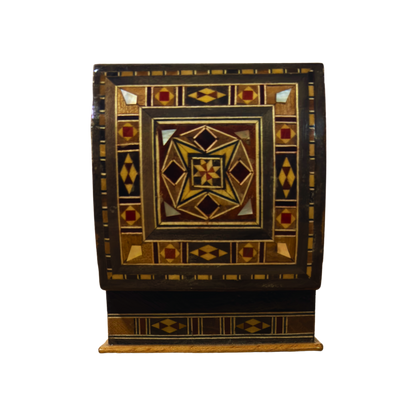 Handcrafted Mosaic Box – Traditional Damascus Art & Velvet Interior
