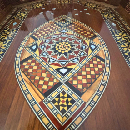 Damasceńska Drewniana Taca Mozaikowa – Masa Perłowa & Wykończenie Orzechowe