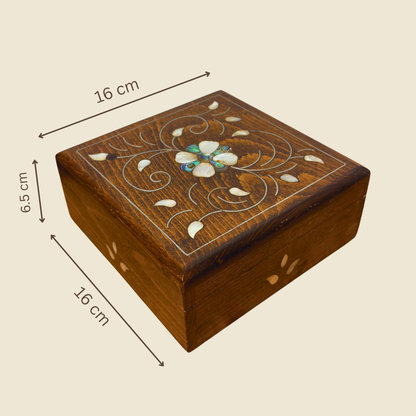 Handcrafted Damascene Luxury Box – Mother of Pearl & Velvet Elegance