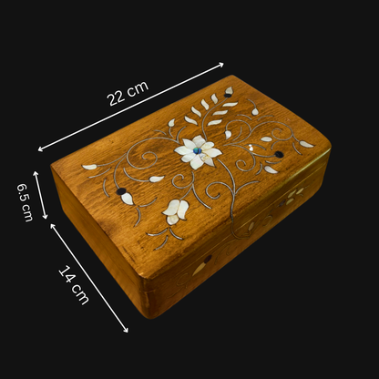 Caja Damasquina de Lujo Hecha a Mano – Nácar y Terciopelo