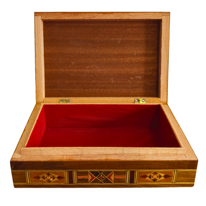 Handgefertigte Mosaik-Schmuckbox mit Perlmutt-Einlegearbeit, luxuriöse Holzschatulle für Erinnerungsstücke, damaszener Kunst – Limitierte Edition –