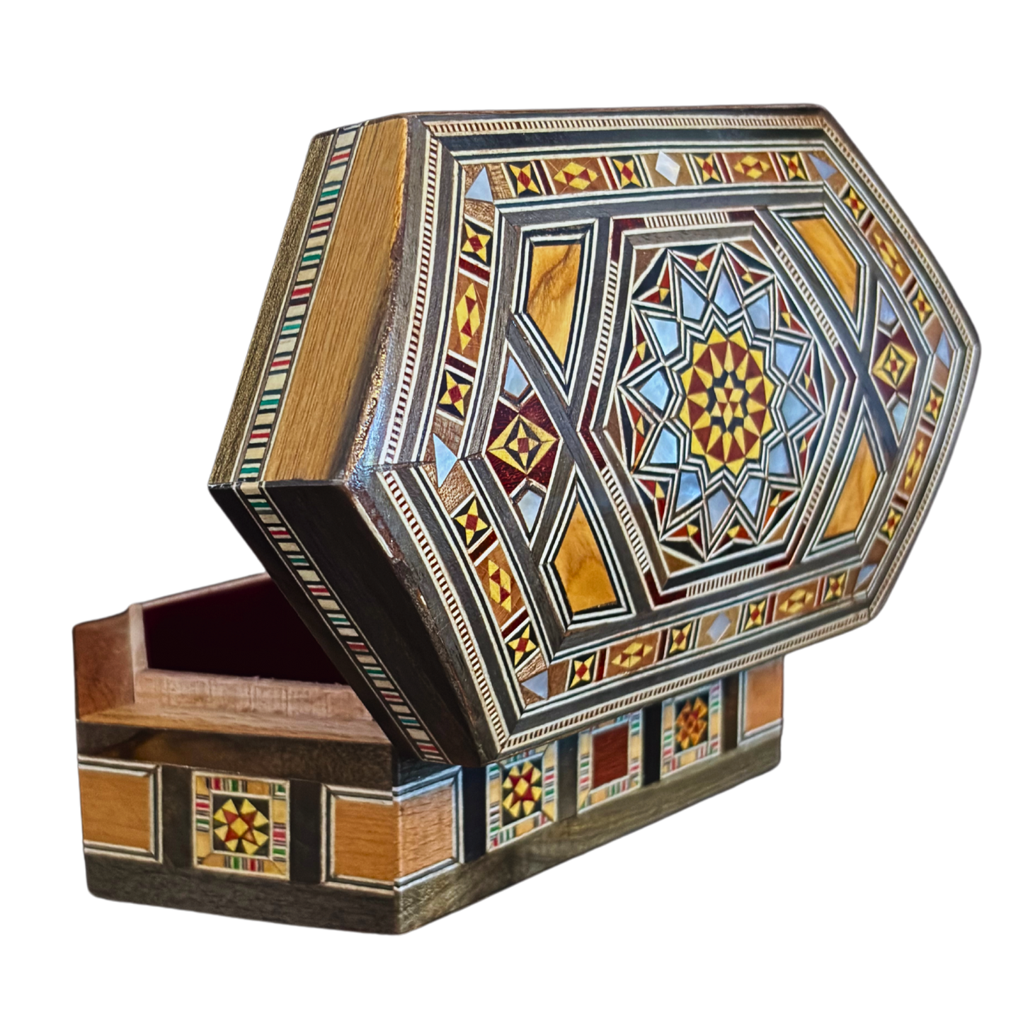 Artisan Damascene Mosaic Box – Mother of Pearl & Velvet