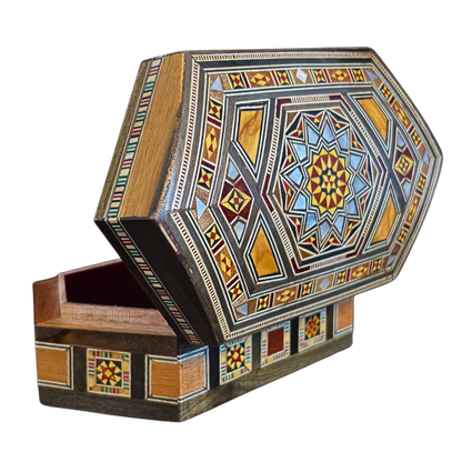 Artisan Damascene Mosaic Box – Mother of Pearl & Velvet