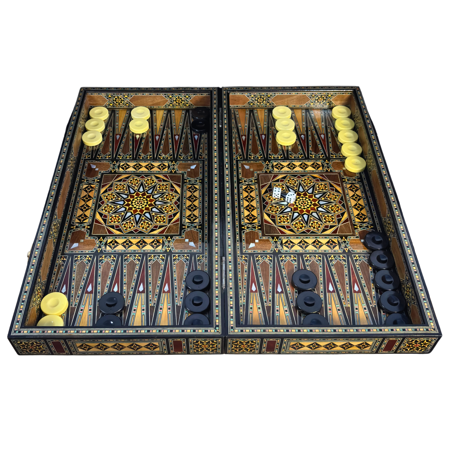 Set di Scacchi e Backgammon Heritage – Artigianato Damasceno in Mosaico