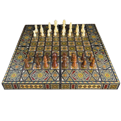 Set di Scacchi e Backgammon Heritage – Artigianato Damasceno in Mosaico