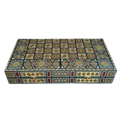 Set di Scacchi e Backgammon Heritage – Artigianato Damasceno in Mosaico
