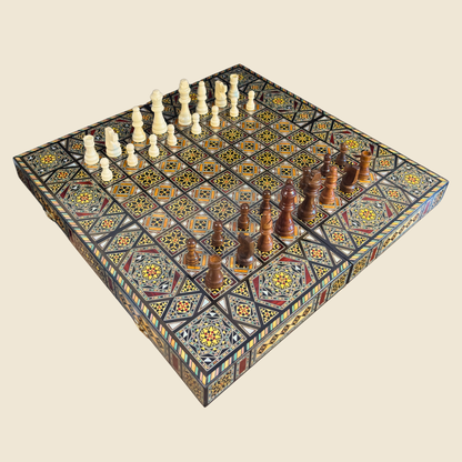 Set di Scacchi e Backgammon Heritage – Artigianato Damasceno in Mosaico