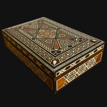 Caja Damasquina Vintage 1970 – Arte con Incrustaciones de Nácar